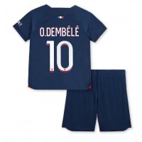 Camiseta Paris Saint-Germain Ousmane Dembele #10 Primera Equipación para niños 2023-24 manga corta (+ pantalones cortos)